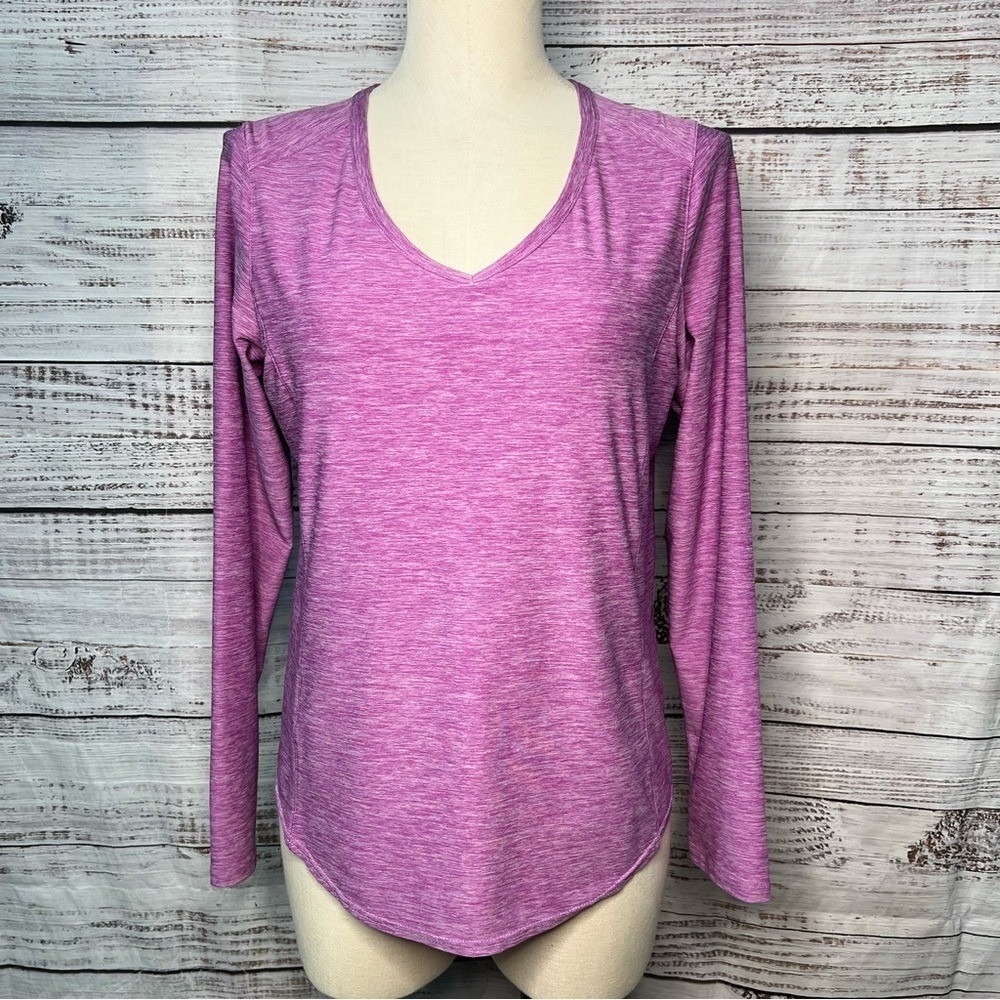 Duluth Trading Purple Small Armachillo‎ Long Sleeve V Neck T Shirt